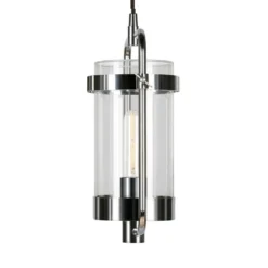 Orion 11" Wide Industrial Pendant With Glass Shade In Polished Nickel/Clear -office furniture sale 4b3a6a66458dc92eb0cffc18c1aae052cb