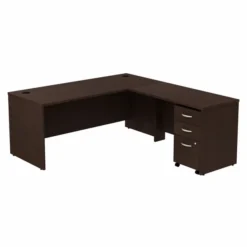 Bush Business Furniture Series C 72W L Shaped Desk With 48W Return And Mobile File Cabinet In Mocha Cherry