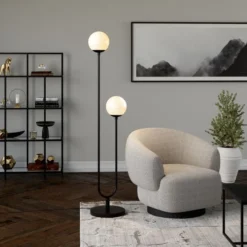 Dufrene 2-Light Floor Lamp With Glass Shades In Blackened Bronze/White Milk 10 Dufrene 2-Light Floor Lamp With Glass Shades In Blackened Bronze/White Milk -office furniture sale 4b94f6ac84753f4018bcff6113b82f7acd