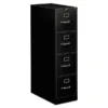 HON 310 Series 4-Drawer Vertical Metal File Cabinet, Letter, 52" Height, Full-Suspension, Black