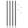 Alera Stackable Posts For Wire Shelving, 36 "High, Black, 4/Pack