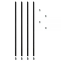 Alera Stackable Posts For Wire Shelving, 36 "High, Black, 4/Pack