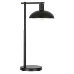 Conan 25" Metal Table Lamp With Metal Shade In Blackened Bronze