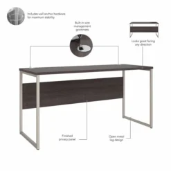 Bush Business Furniture Hybrid 60W X 24D Computer Table Desk With Metal Legs In Storm Gray -office furniture sale 4d78f96ea9150eab424d677a3e35fba24a