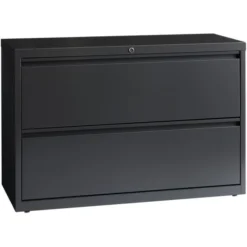 Lorell Two-Drawer Lateral File, Legal/Letter/A4, 42" Wide, Charcoal