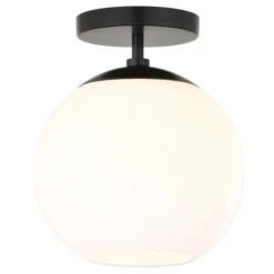 Bartlett 9" Wide Semi Flush Mount With Glass Shade In Matte Black/White Milk 9 Bartlett 9" Wide Semi Flush Mount With Glass Shade In Matte Black/White Milk -office furniture sale 4e1c90ef7d898a76cb64f0d88628f82cca