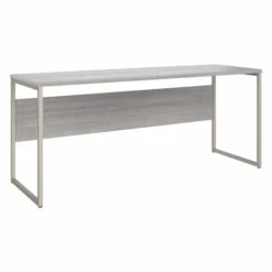 Bush Business Furniture Hybrid 72W X 24D Computer Table Desk With Metal Legs In Platinum Gray