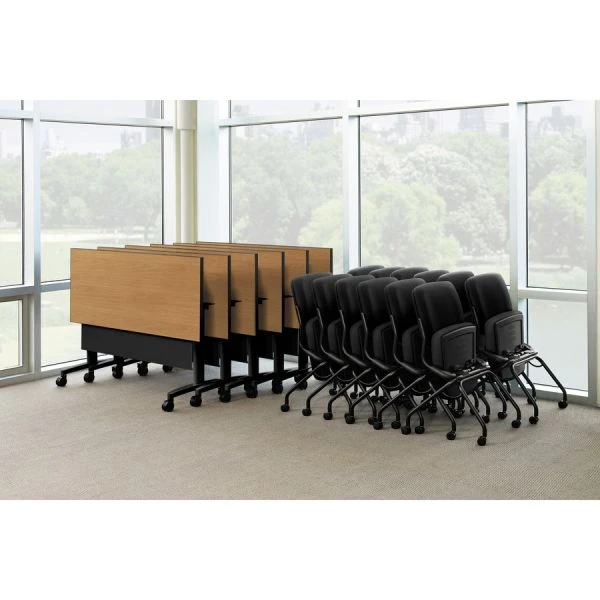 HON Huddle Multipurpose Rectangular Top, 60w X 30d, Harvest/Black 3 HON Huddle Multipurpose Rectangular Top, 60w X 30d, Harvest/Black - Image 3