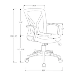 Monarch Specialties Office Chair, Adjustable Height, Swivel, Ergonomic, Armrests, Computer Desk, Work, Grey Mesh, Black Metal, Contemporary, Modern -office furniture sale 4ec97298eaf24e2e87574c2b3e044154b9