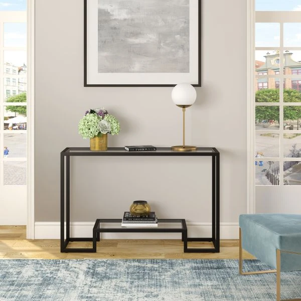 Theia 21" Tall Globe & Stem Table Lamp With Glass Shade In Brass/Clear 4 Theia 21" Tall Globe & Stem Table Lamp With Glass Shade In Brass/Clear - Image 4