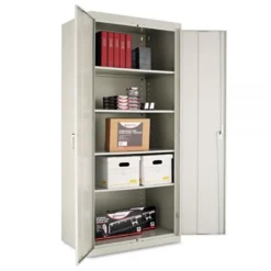 Alera Assembled 78" High Heavy-Duty Welded Storage Cabinet, Four Adjustable Shelves, 36w X 24d, Light Gray
