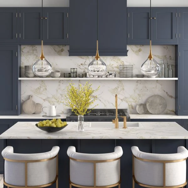 Ida 9.5" Wide Pendant With Glass Shade In Brass/Clear 3 Ida 9.5" Wide Pendant With Glass Shade In Brass/Clear - Image 3