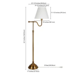 Wellesley 63" Tall Floor Lamp With Fabric Shade In Brass/White 9 Wellesley 63" Tall Floor Lamp With Fabric Shade In Brass/White -office furniture sale 4f9439ec9fef16813624f4face65cbfedb