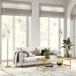 Malva 67.75" Tall Floor Lamp With Glass Shade In Brass/Seeded -office furniture sale 4fb4d034084918411c8181ff8f3b599590