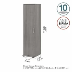 Bush Business Furniture Universal Tall Narrow Storage Cabinet With Door And Shelves In Platinum Gray -office furniture sale 4fc50c9f59e23a299ae8450b8bdcab45bf