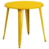 Jeffrey Commercial Grade 30" Round Yellow Metal Indoor-Outdoor Table