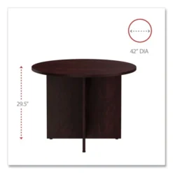 Alera Valencia Round Conference Table With Legs, 42" Diameter X 29.5h, Mahogany -office furniture sale 4fd7220ca508f79049d2c292cc4f6b201f