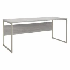 Bush Business Furniture Hybrid 72W X 30D Computer Table Desk With Metal Legs In Platinum Gray