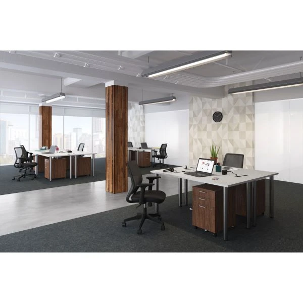 Union & Scale Essentials Mobile Pedestal File, Left Or Right, 3-Drawers: Box/Box/File, Legal/Letter, Espresso, 15.6" X 21.3" X 24.3" 2 Union & Scale Essentials Mobile Pedestal File, Left Or Right, 3-Drawers: Box/Box/File, Legal/Letter, Espresso, 15.6" X 21.3" X 24.3" - Image 2