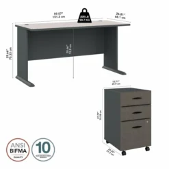 Bush Business Furniture Series A 60W Desk With Mobile File Cabinet In Slate And White Spectrum 10 Bush Business Furniture Series A 60W Desk With Mobile File Cabinet In Slate And White Spectrum -office furniture sale 506327b870065527465aafc20e4139a43d