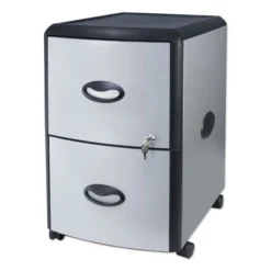 Storex Mobile Filing Cabinet With Metal Siding, 2 Letter-Size File Drawers, Silver/Black, 19" X 15" X 23" 11 Storex Mobile Filing Cabinet With Metal Siding, 2 Letter-Size File Drawers, Silver/Black, 19" X 15" X 23" -office furniture sale 50750b2671915d48acb09087dfa3112d83