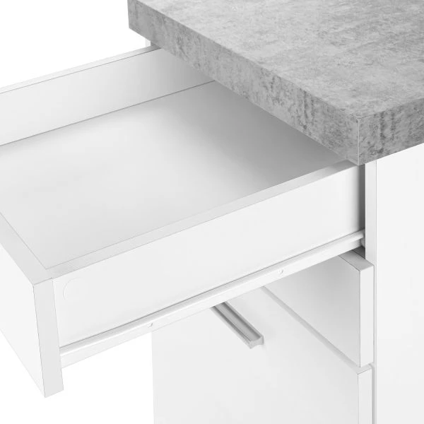 Monarch Specialties File Cabinet, Rolling Mobile, Storage Drawers, Printer Stand, Office, Work, White And Grey Cement Laminate, Contemporary, Modern 3 Monarch Specialties File Cabinet, Rolling Mobile, Storage Drawers, Printer Stand, Office, Work, White And Grey Cement Laminate, Contemporary, Modern - Image 3