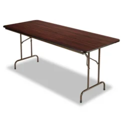 Alera Wood Folding Table, Rectangular, 71.88w X 29.88d X 29.13h, Mahogany