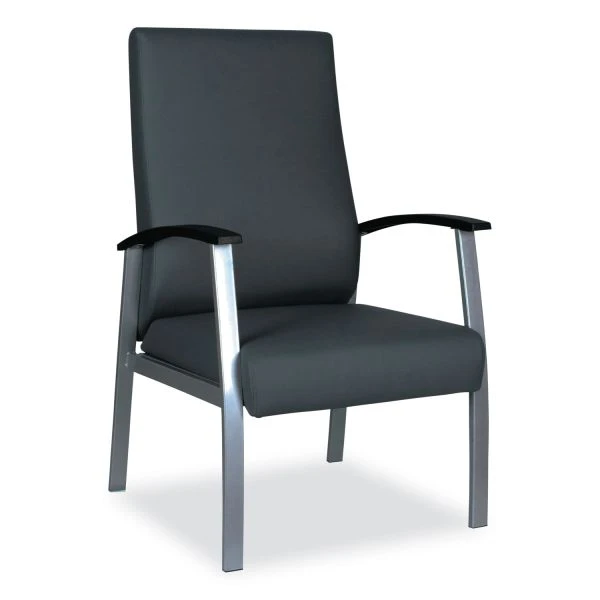 Alera MetaLounge Series High-Back Guest Chair, 24.6" X 26.96" X 42.91", Black Seat, Black Back, Silver Base 1 Alera MetaLounge Series High-Back Guest Chair, 24.6" X 26.96" X 42.91", Black Seat, Black Back, Silver Base