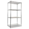 Alera NSF Approved Industrial Heavy Duty Wire Shelving Starter Kit, 4-Shelf, 36w X 24d X 72h,Silver