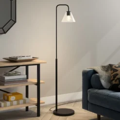 Henderson Arc Floor Lamp With Glass Shade In Blackened Bronze/Clear 9 Henderson Arc Floor Lamp With Glass Shade In Blackened Bronze/Clear -office furniture sale 513474c36cddf7e84b205bacf78ca97b48