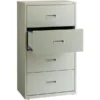 Lorell 4 Drawer Lateral File Cabinet, Letter/Legal/A4, 30" Wide, Light Gray