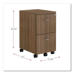 Alera Valencia Series Mobile Pedestal, Left Or Right, 2 Legal/Letter-Size File Drawers, Modern Walnut, 15.38" X 20" X 26.63" -office furniture sale 51779590028f6bc9d8742e8da6df0acf04