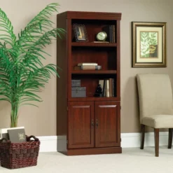 Sauder Heritage Hill 71 1/4"H 3-Shelf Traditional Bookcase, Cherry/Dark Finish -office furniture sale 51d35401e79ebfdbbd76fefee26bc7c13e