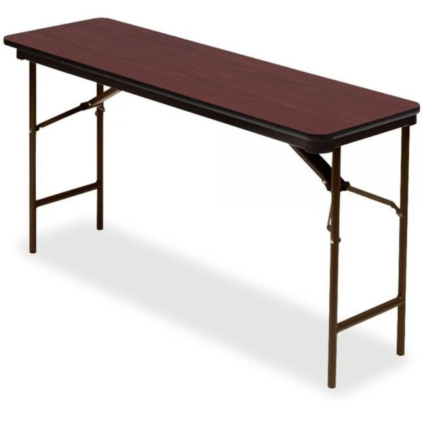 Iceberg OfficeWorks Commercial Wood-Laminate Folding Table, Rectangular Top, 60w X 18w X 29h, Mahogany 3 Iceberg OfficeWorks Commercial Wood-Laminate Folding Table, Rectangular Top, 60w X 18w X 29h, Mahogany - Image 3