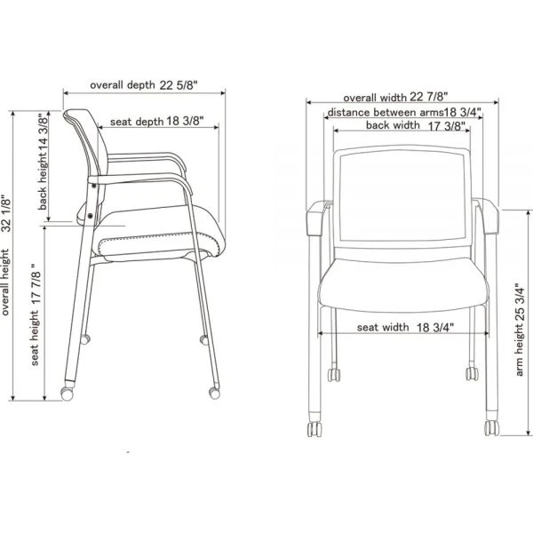 Lorell Mesh Back Guest Chairs With Casters 2 Lorell Mesh Back Guest Chairs With Casters - Image 2