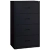 Lorell 4 Drawer Lateral File Cabinet, Letter/Legal/A4, 30" Wide, Black
