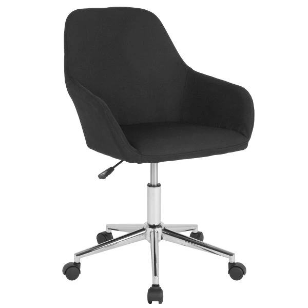 Cortana Home And Office Mid-Back Chair In Black Fabric 2 Cortana Home And Office Mid-Back Chair In Black Fabric - Image 2