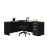 Bestar Pro-Concept Plus L-Desk In Deep Grey & Black