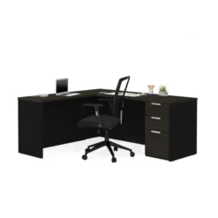Bestar Pro-Concept Plus L-Desk In Deep Grey & Black