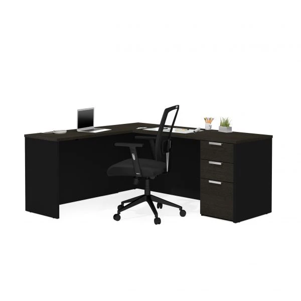 Bestar Pro-Concept Plus L-Desk In Deep Grey & Black 1 Bestar Pro-Concept Plus L-Desk In Deep Grey & Black