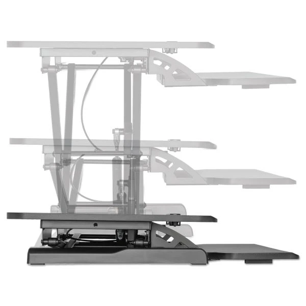 Alera AdaptivErgo Two-Tier Sit-Stand Lifting Workstation, 37.38" X 26.13" X 4.69" To 19.88", Black 11 Alera AdaptivErgo Two-Tier Sit-Stand Lifting Workstation, 37.38" X 26.13" X 4.69" To 19.88", Black - Image 11