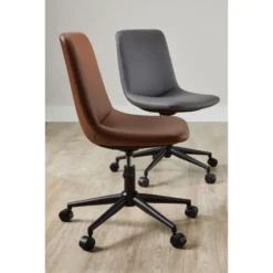 Praxley Faux Leather Low-Back Task Chair, Brown, BIFMA Certified -office furniture sale 530b6c662d4bf26b185d3310b29b6c4b43