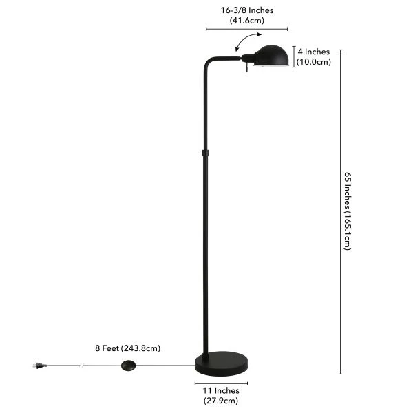 Arundel 66" Tall Integrated LED Floor Lamp With Metal Shade In Blackened Bronze 4 Arundel 66" Tall Integrated LED Floor Lamp With Metal Shade In Blackened Bronze - Image 4