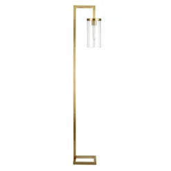 Malva 67.75" Tall Floor Lamp With Glass Shade In Brass/Clear