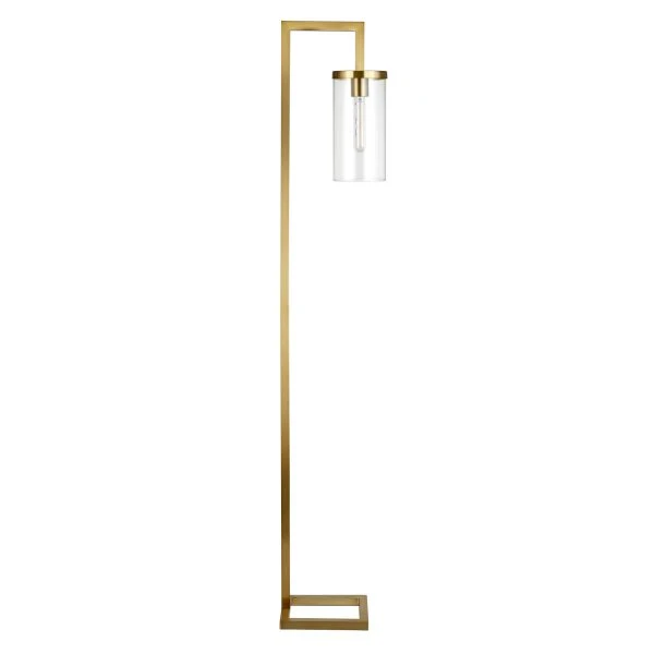 Malva 67.75" Tall Floor Lamp With Glass Shade In Brass/Clear 1 Malva 67.75" Tall Floor Lamp With Glass Shade In Brass/Clear