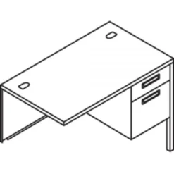 HON Metro Classic Series Workstation Return, Left, 42w X 24d X 29.5h, Harvest/Putty -office furniture sale 53646d842843fbc2ccd8a3751a21fe07f9