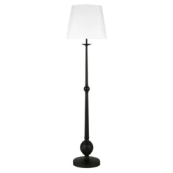 Wilmer 68" Tall Floor Lamp With Fabric Shade In Blackened Bronze/White