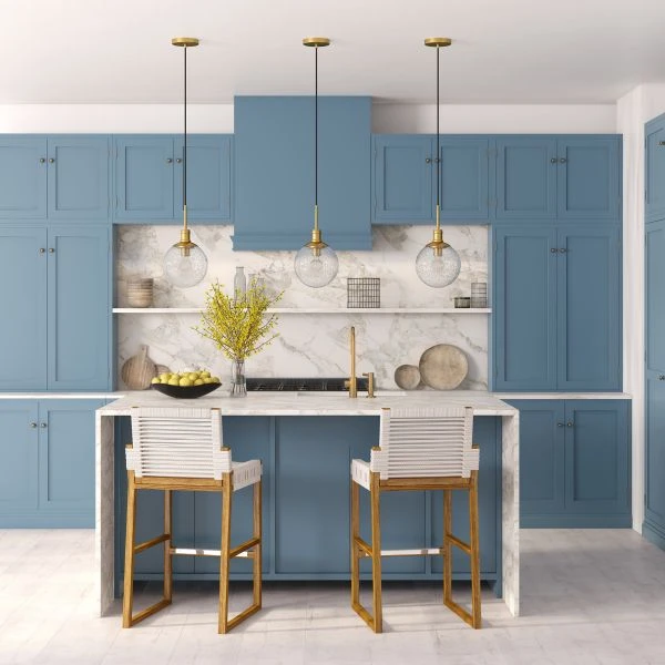 Walker 9" Wide Pendant With Glass Shade In Brass/Seeded 4 Walker 9" Wide Pendant With Glass Shade In Brass/Seeded - Image 4