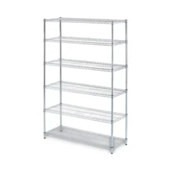 Alera NSF Certified 6-Shelf Wire Shelving Kit, 48w X 18d X 72h, Silver