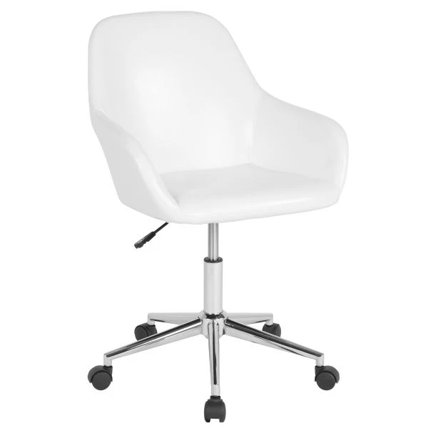Cortana Home And Office Mid-Back Chair In White LeatherSoft 2 Cortana Home And Office Mid-Back Chair In White LeatherSoft - Image 2